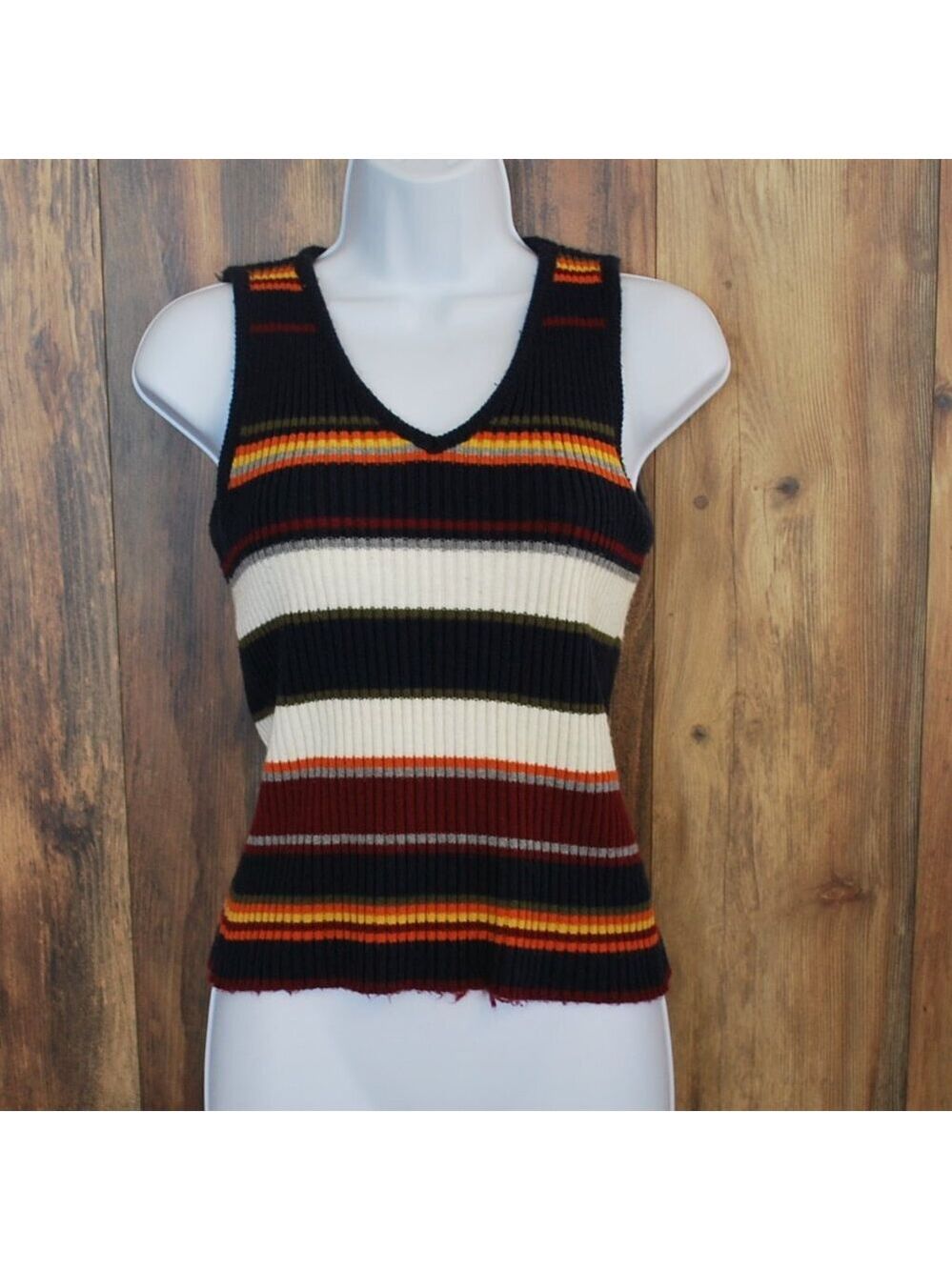 It's Our Time Navy/Red/White Multi Color Sweater Tank M